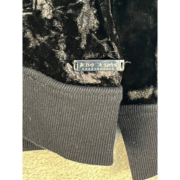 Betsey Johnson Performance Pullover Small Black Cowl Neck Crushed Velvet - Picture 5 of 7